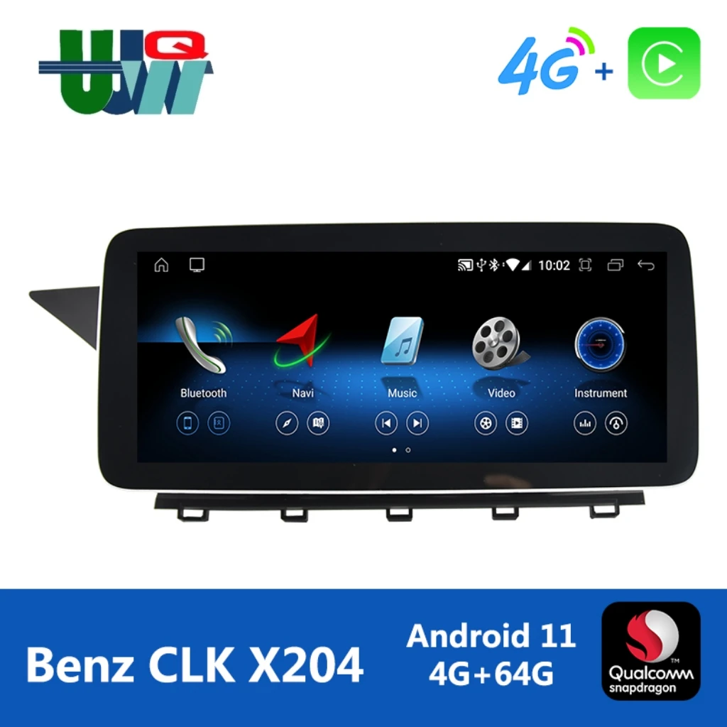 UJQW 10.25" Android 11 Car Radio Audio Video Player For Mercedes Benz GLK Class X204 2008-2015 GPS Navigation Bluetooth Carplay