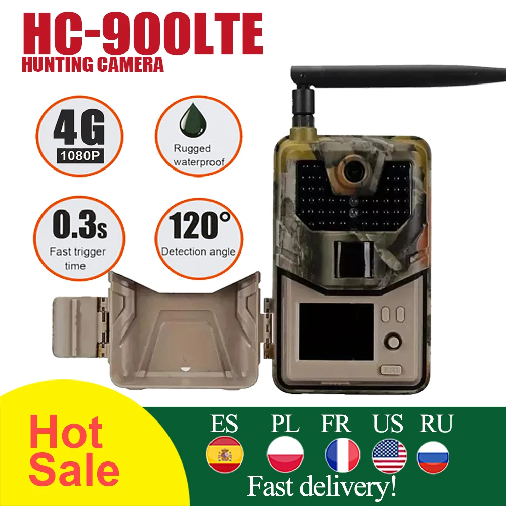 

HC-900LTE 4G Hunting Camera 20MP 1080P MMS/SMS/SMTP/FTP IP65 0.3s Photo Traps 940nm Infrared LED Wild Explorer