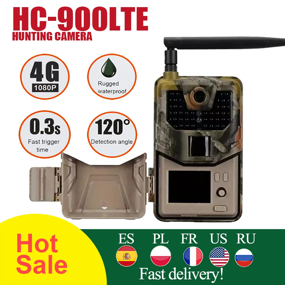 Фотоловушка HC 900LTE 4G фотоловушка 20 МП 1080P MMS/SMS/SMTP/FTP IP65 0 3 s 940 нм инфракрасный