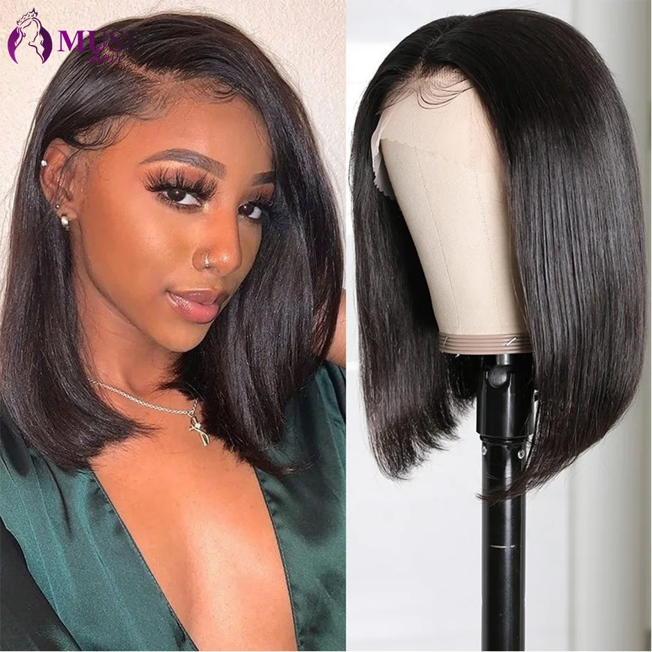 Short Bob Wigs Bone Straight Ginger 4x4 Lace Front Wig Pre Plucked Colored Human Hair Wigs for Women Brazilian Lace Closure Wig