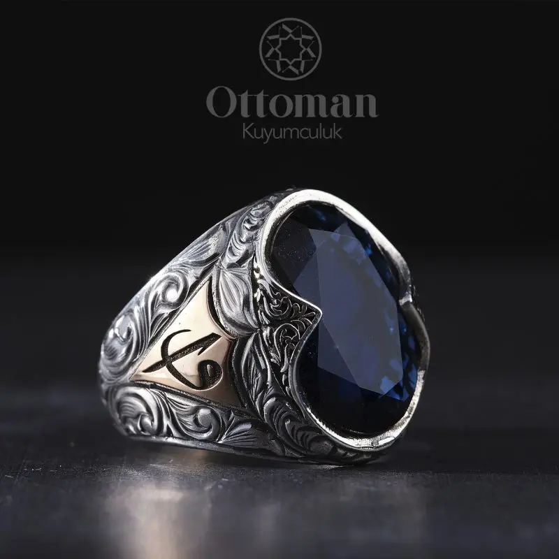 Ottoman Handmade Black Stone Silver Ring Cell Little 925 Sterling Silver Ring With Initial Free Shipping Items For Men Nfc Ring