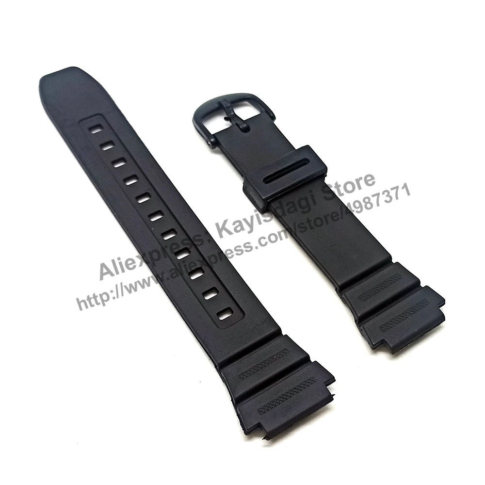 

18mm Black Rubber Watch Band / Strap compatible Casio AE-1200WH , AE-1300WH , F-108WH , W-216H