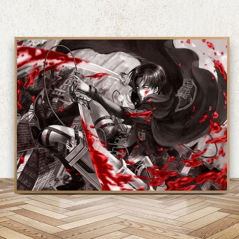 

Attack on Titan Characters Posters And Prints For Kids Bedroom Japanese Anime Mikasa Canvas Painting Wall Art Cartoon Home Decor