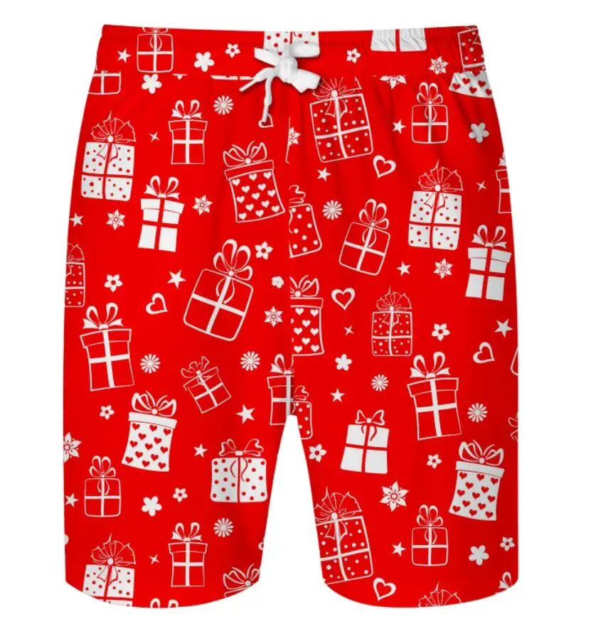 

KISSQIQI 2021 New Men's Floral Printed Elastic Waist Pants Casual Hawaiian Beachwear Shorts