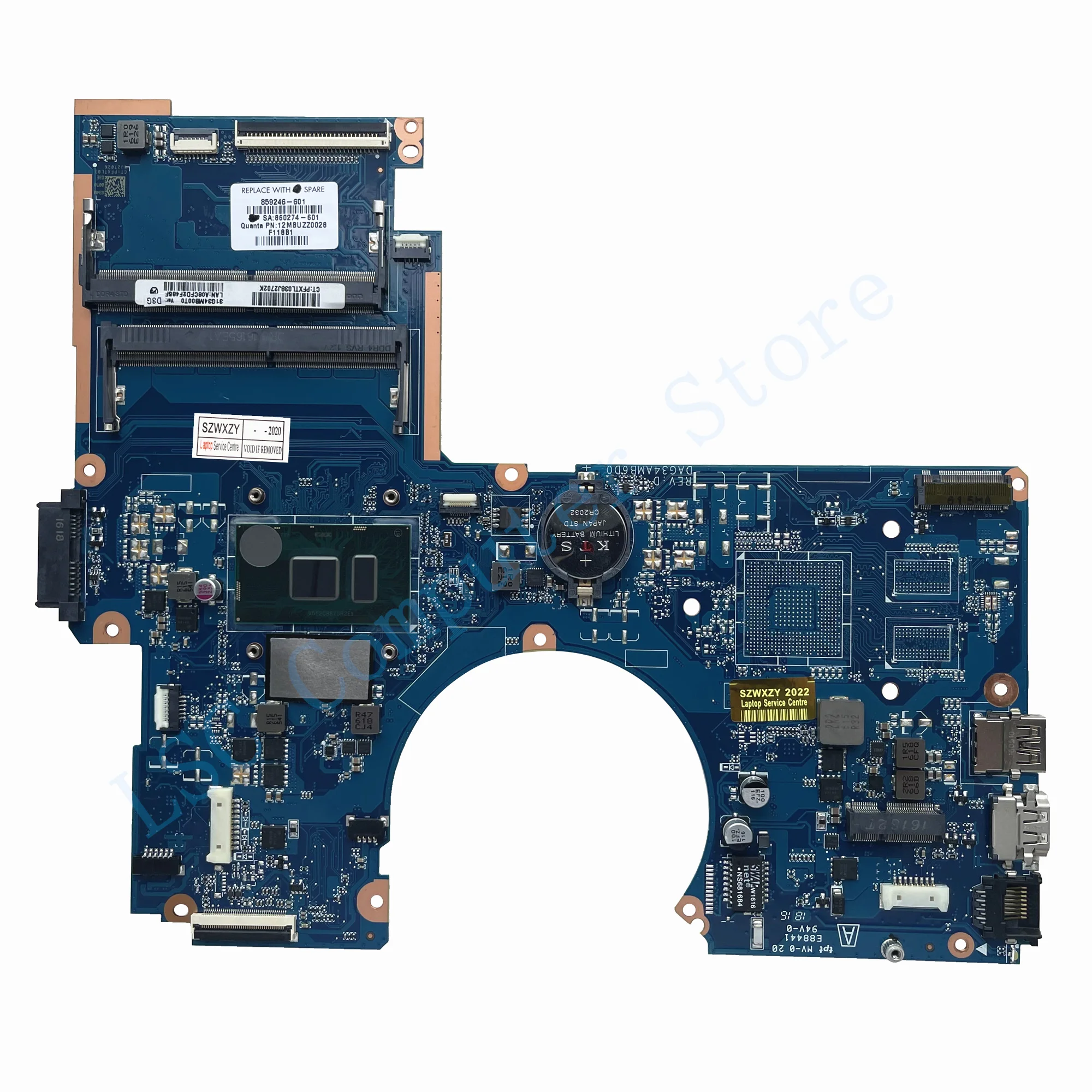 Материнская плата LSC для ноутбука HP Pavilion 15-AU 856224-601 859246-601 860274-601 I5-6200U CPU DAG34AMB6D0 DDR4 100%