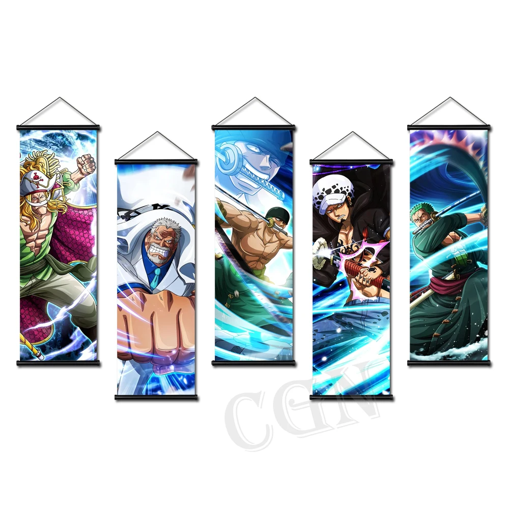 

Canvas Painting Straw Hat Pirates Hanging Scrolls One Piece Poster Luffy Zoro Wall Art Decor Anime Fans Home Decor Prints Pictur