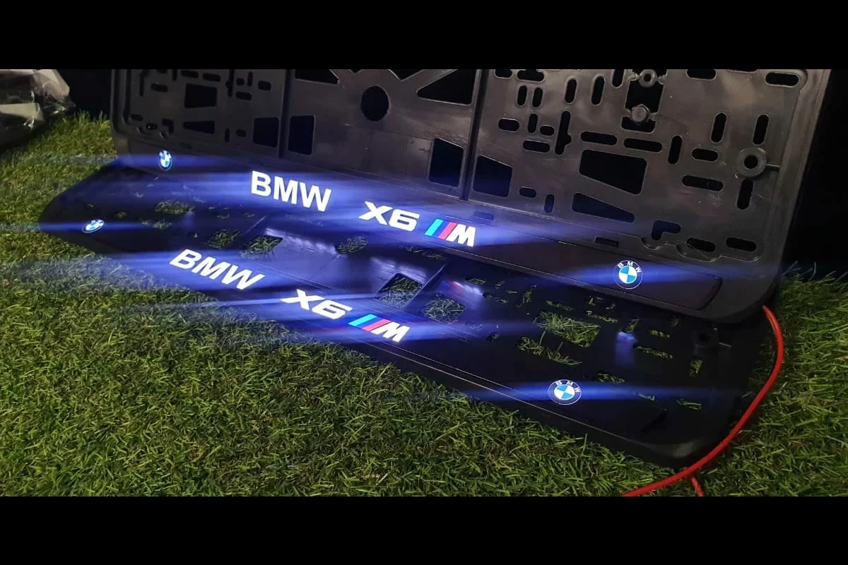 LED рамка номера авто номерная с подсветкой логотипа BMW номерные рамки для на