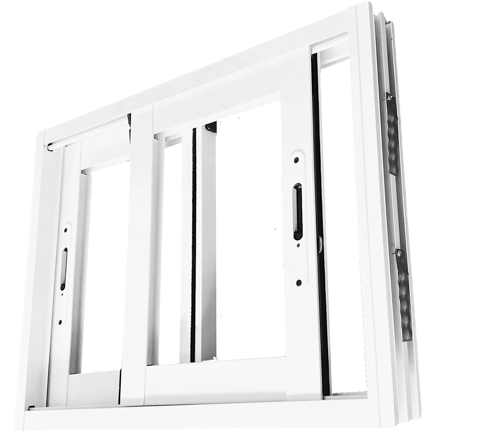 Белое Лакированное алюминиевое раздвижное окно. Размеры ширина 35 см x высота см.