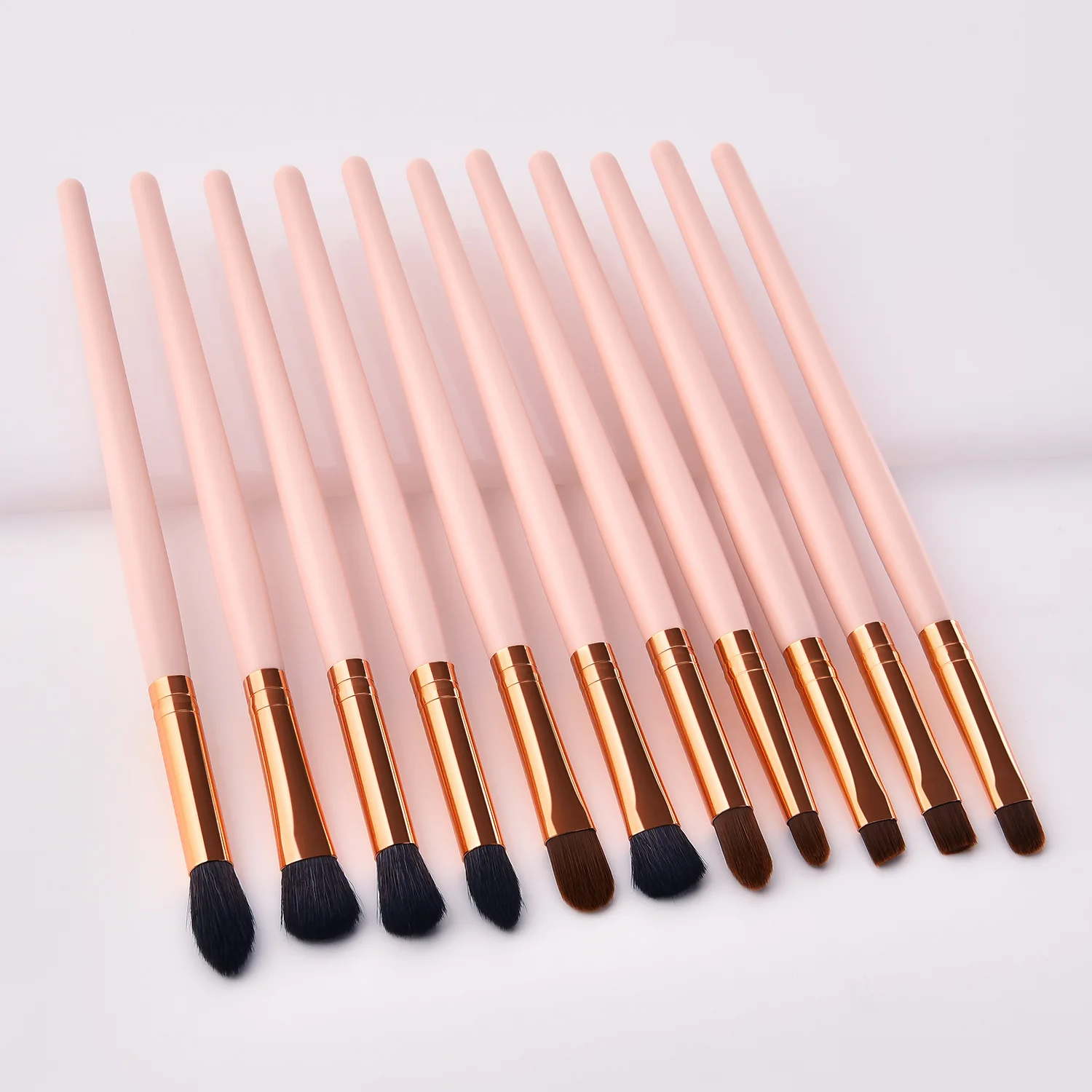 11 Piece Makeup Brush Set for Eye Shadow Eyeliner Face Lip Blending Synthetic Brushes Cosmetic Printed logo Professional Tool | Красота и