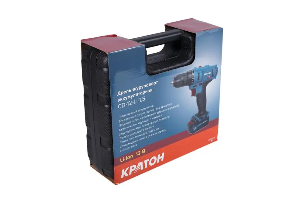 Дрель-шуруповерт аккумуляторная КРАТОН CD-12-Li-1 5 | Инструменты