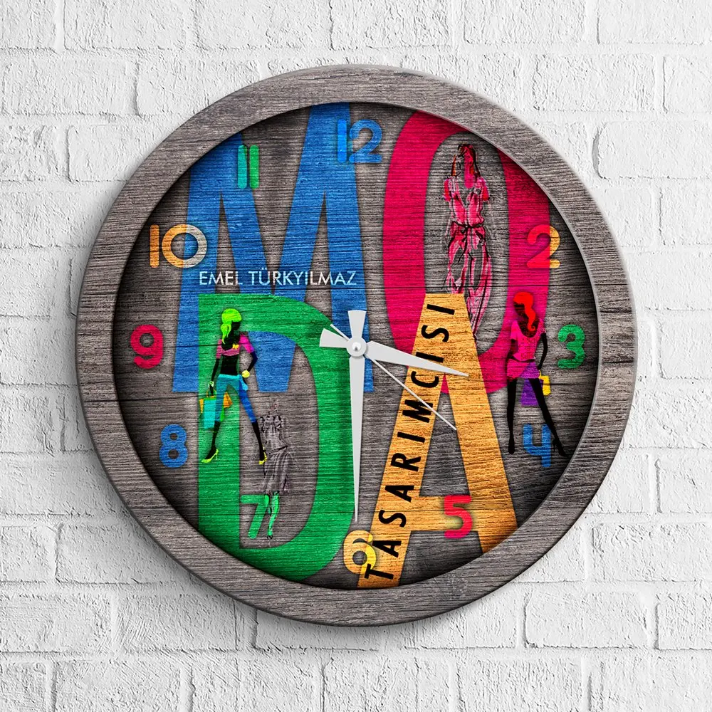 

Personalized Professional Fashion Designer Wooden Wall Clock-2