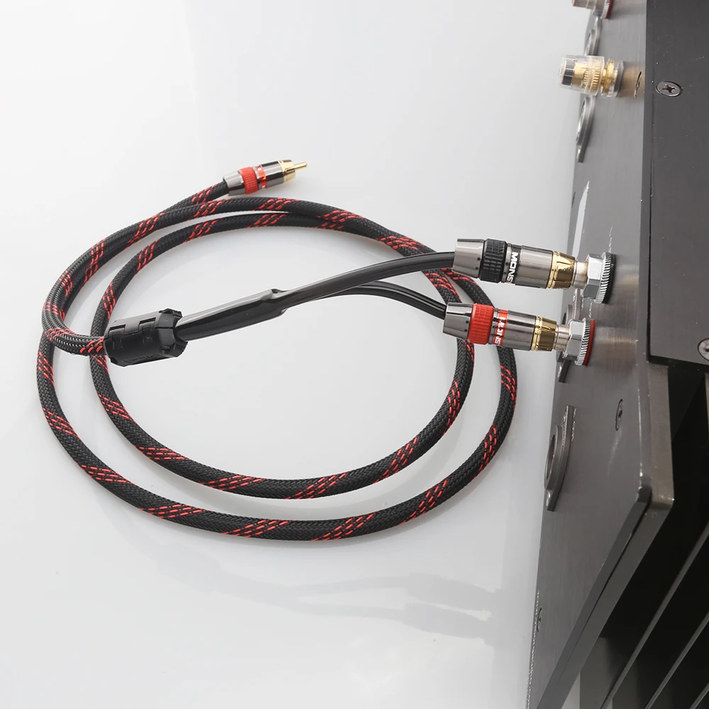 Новый Hi Fi Audiocrast A53 медный стерео RCA штекер на 2 ×RCA аудио сигнальный кабель