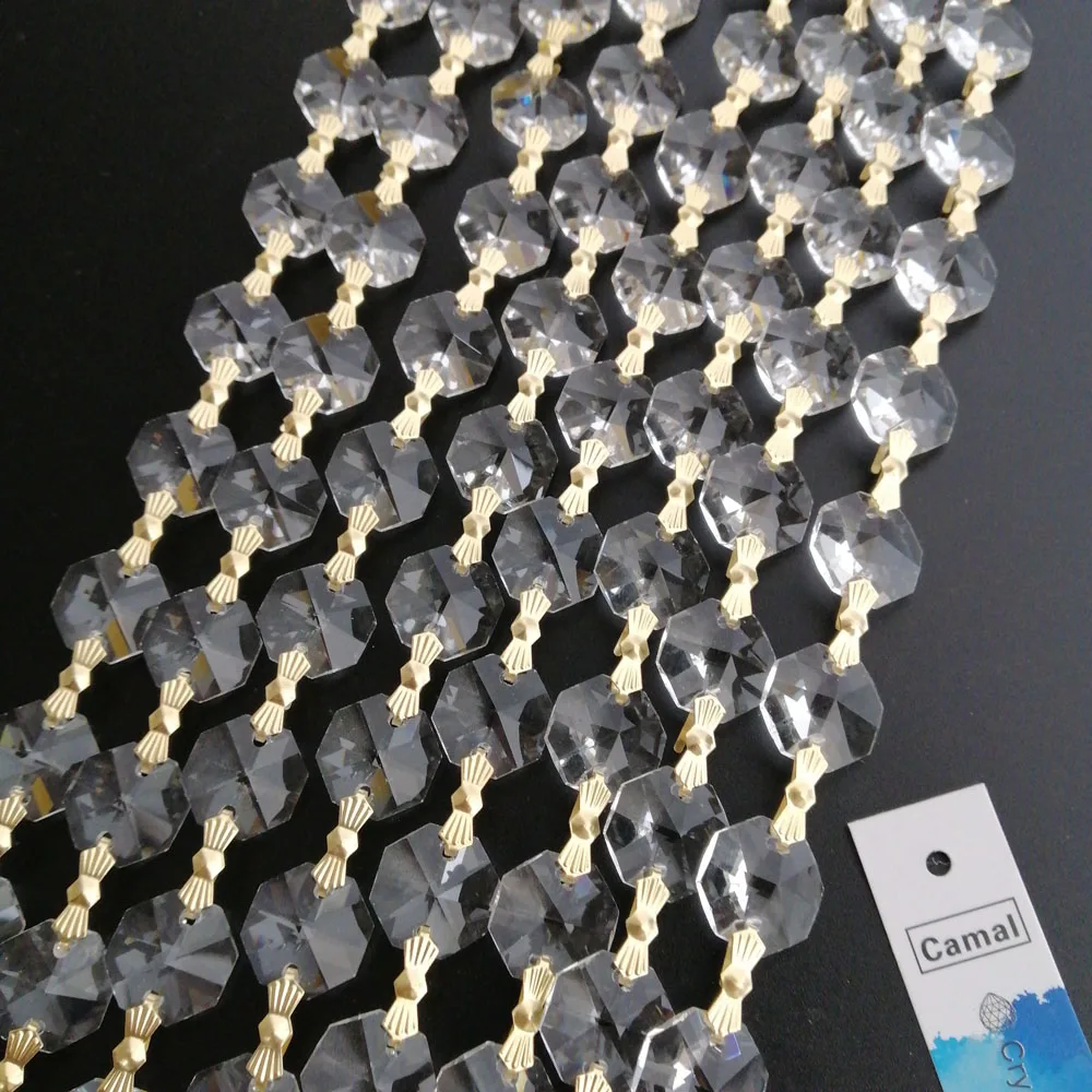 Прозрачная (Золотая Бабочка) гирлянда из кристаллов 100 см/фута 14 мм|Люстра