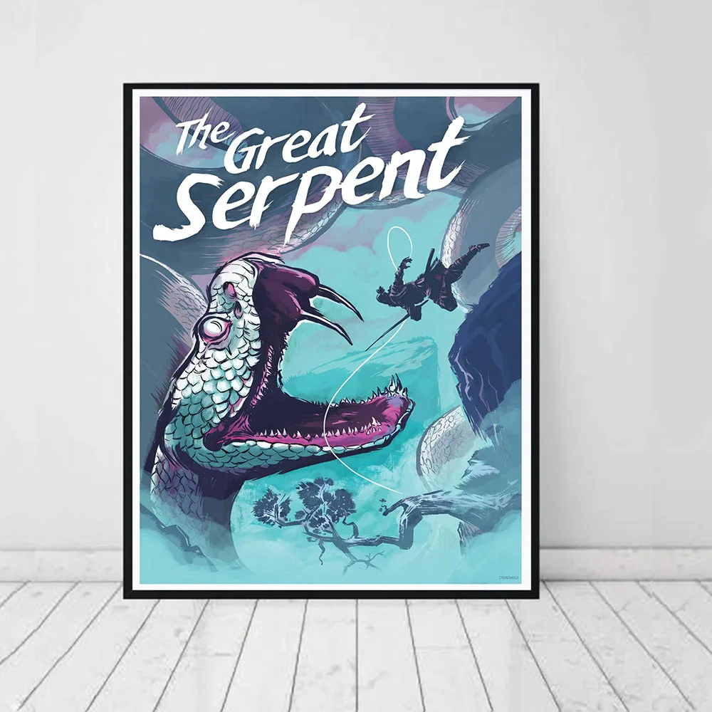 Видеоигра Великая Змея SEKIRO искусство на стену картина Современная комната для