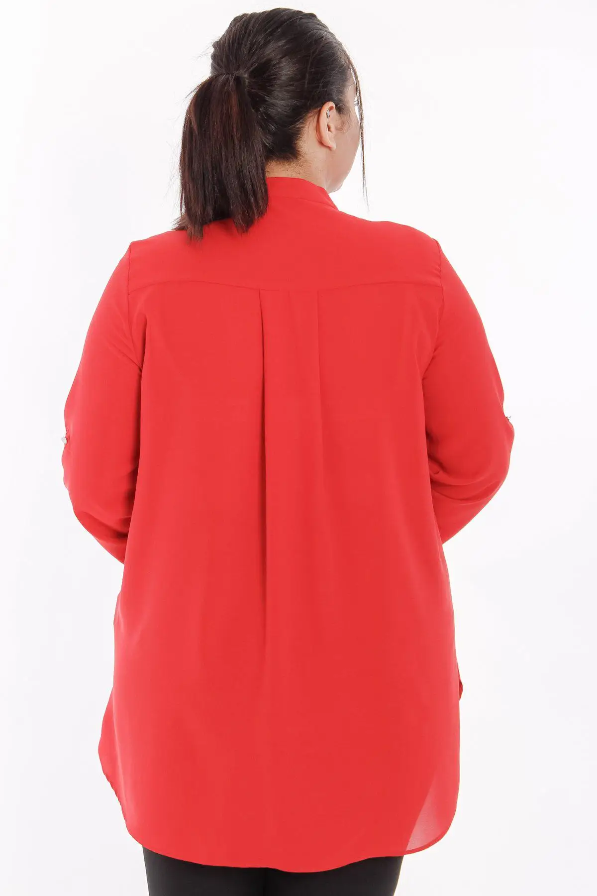 Размера плюс плиссированная блузка Hanezza