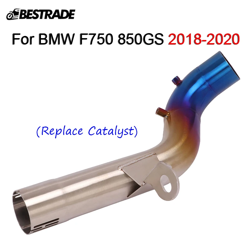 

For BMW F750GS F850GS 2018-2020 Replace Catalyst Motorcycle Exhaust Mid Connect Pipe Middle Link Tube Stainless Steel Blue Color