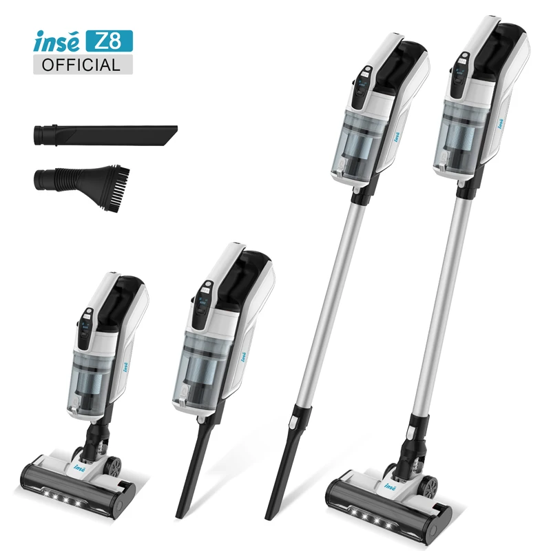

INSE Wireless Vacuum Cleaner Powerful Suction 23Kpa 250W Stick Vacuum Cleaner, 2200mAh 40mins Runtimes Removable Battery