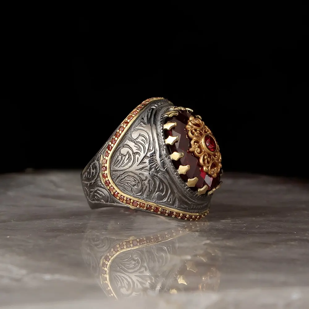 

925 Sterling Silver Rings Men Rings Turkish jewelry ZirconGemstone Ring Men Jewelry Made in Turkey Men Silver Ring Man Accessory