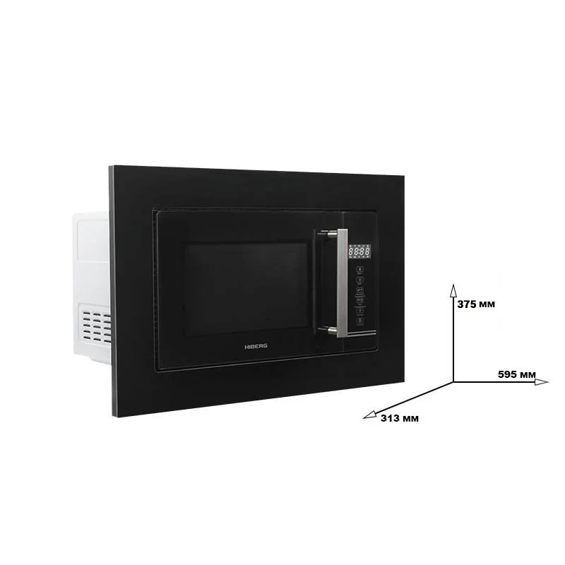 Встраиваемая СВЧ печь HIBERG VM 6502 B (керамическое дно без поворотного стола 3D волны
