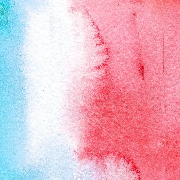 

Curtain Beach and Sea View from Above the Abstract Summer Watercolor Wash Artwork Red White Blue