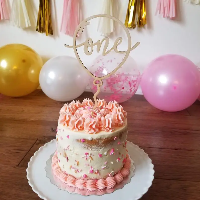 Топпер для торта с воздушными шарами топпер на первый день рождения именем