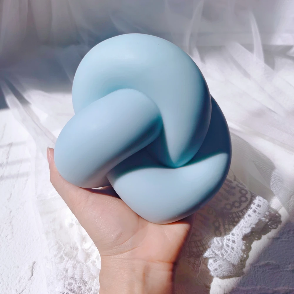 Molde de silicona de nudo de tubo de gran tama&ntilde;o para Vela, lazo de bola de cuerda, nudos de punto trenzados, velas, molde para regalo &uacute;nico y extra&ntilde;o-5