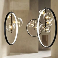 modern luxury pendant lamp bar coffee shop kitchen lighting clear glass bubble designer hanging light fixture g9 sockets