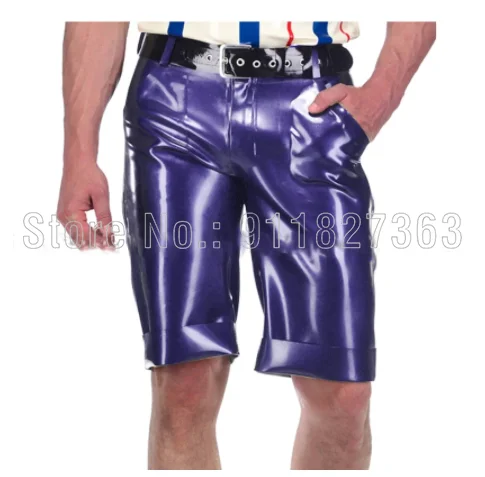 100% латексные брюки резиновые сексуальные боксеры Gummi шорты с передней молнией и