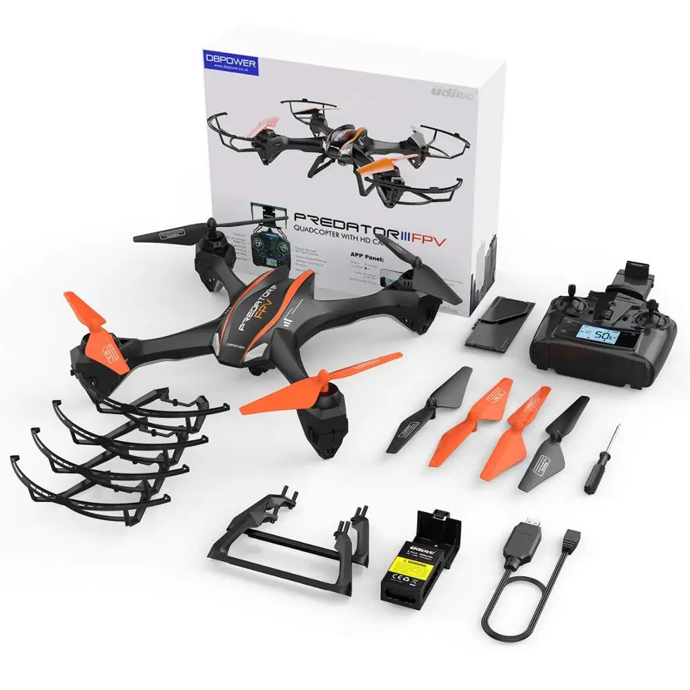 DBPOWER Predator U842 FPV Квадрокоптер Дрон с HD камерой для начинающих и детей большой