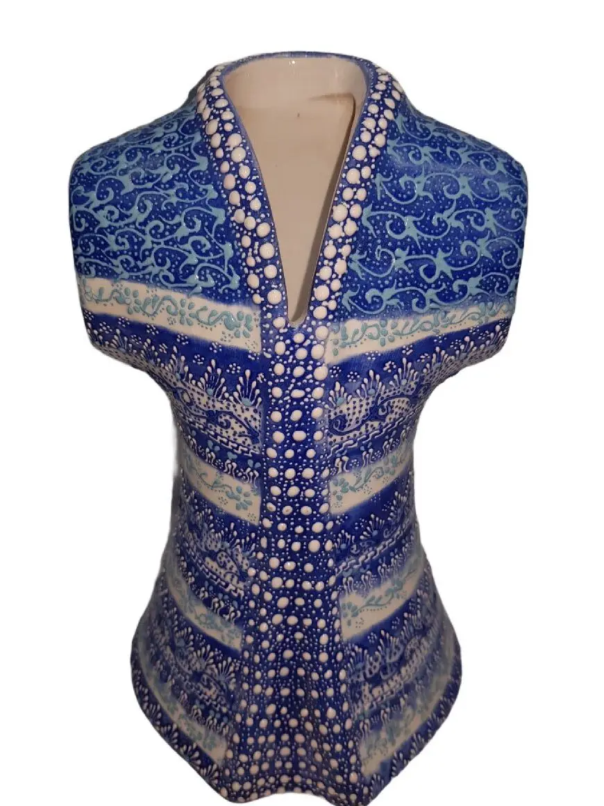 

Handmade Ceramic Kaftan with Embossed Pattern