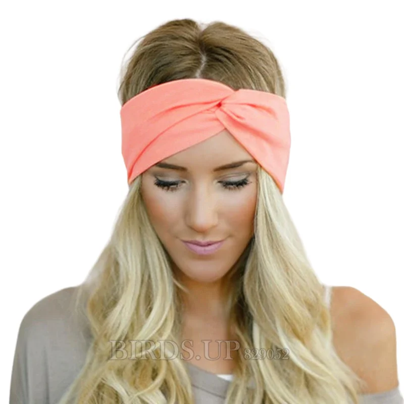 2022 Одноцветные ободки Criss Cross для женщин и девочек для йоги, спорта, поворотов головой, эластичная повязка на голову, аксессуары для волос, турбан.