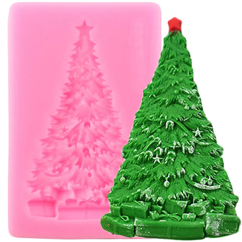 3D Рождественская елка кекс Топпер силиконовая форма для выпечки торта помадные
