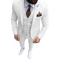 3 pieces groom tuxedos for wedding wear peaked lapel two button custom made business men suits jacket vest pantstie
