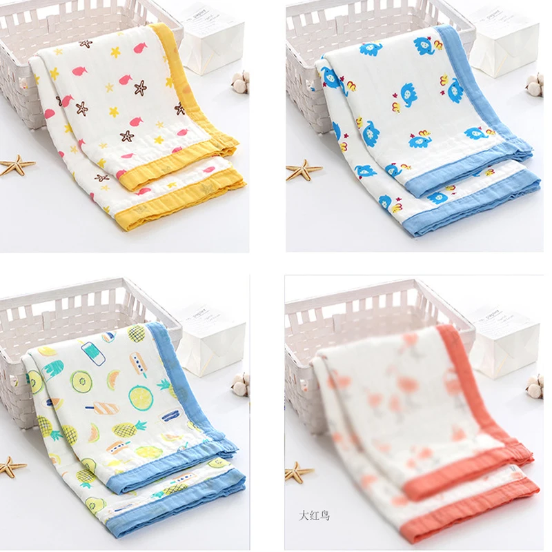 

Stroller Blanket Baby Summer Quilt 100% Cotton Muslin Baby Swaddle Guaze 110*110cm