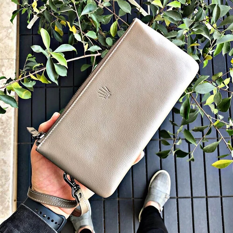 

Men's Bags for men Genuine Leather Handbag Male Money Wallets Mobile Phone Pouch Coin Purse 2021 New Male bag Envelope Leather Business Men Bags Casual Large Capacity Hand Bags for Male 2