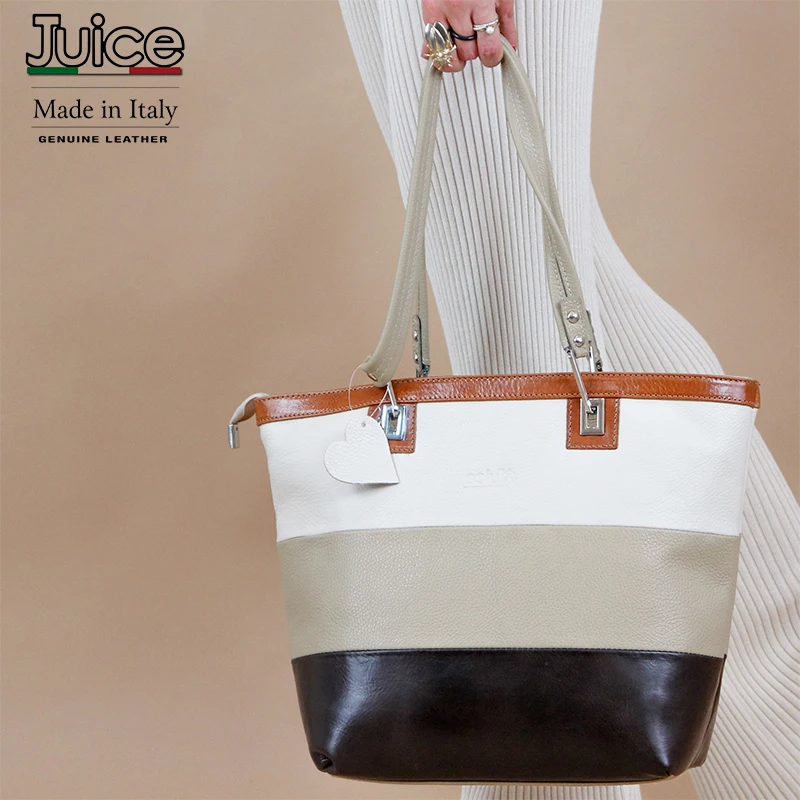 

JUICE Brand, Genuine Leather Shoulder Bag, For Women, Made In Italy, Art. 112377