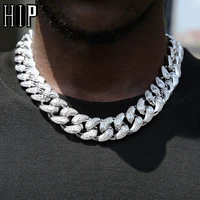 hip hop 20mm iced out cashew flower drop shape box buckle cuban chain copper aaa cubic zirconia stones necklace for men jewelry