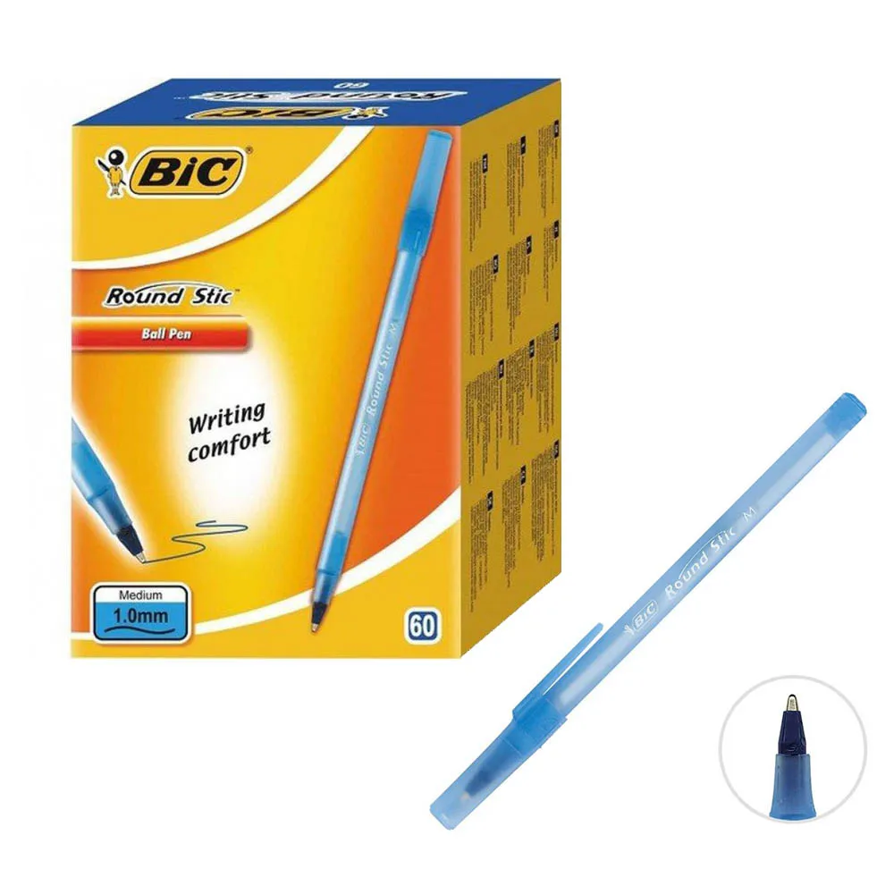 

BIC круглая Стик 60 шт. (посылка) Классическая шариковая ручка среднего размера (1,0 мм) синяя черная красная коробка канцелярские принадлежност...