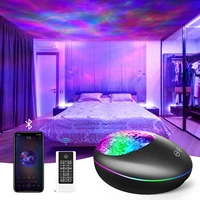 led galaxy projector star night lights bluetooth music speaker rotate ocean wave projector for kids bedroom lamp home decoration