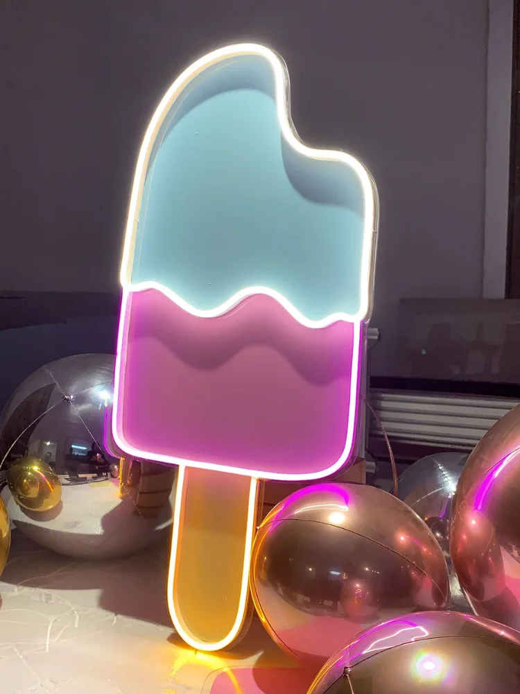 

Неоновая вывеска для мороженого, светодиодный декоративный светильник, подарок для кафе, бара, ресторана, мастерской, стола