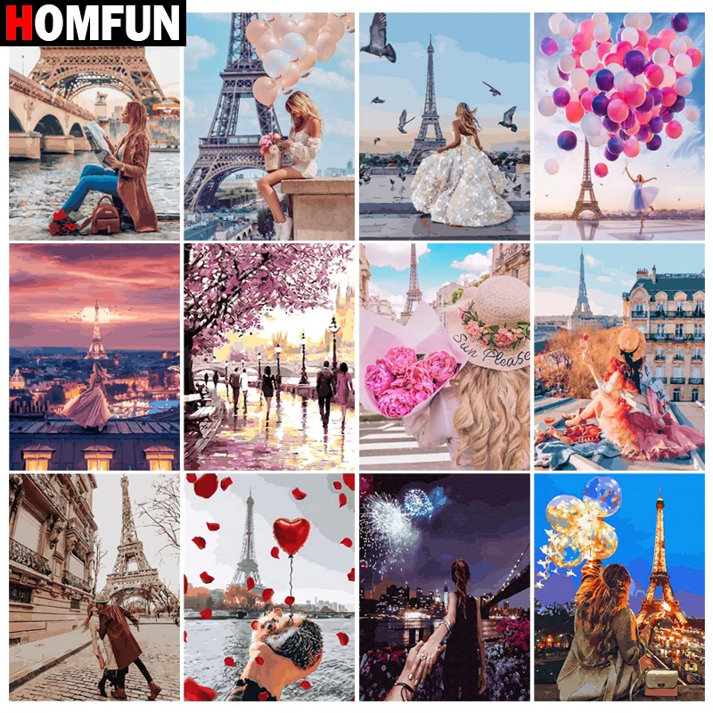 

Набор для алмазной вышивки «Башня» HOMFUN, картина из квадратных и круглых страз 5D «сделай сам», вышивка крестиком, домашний декор, подарок
