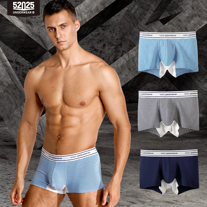 

52025 Men Boxers Underwear 3-Pack Cotton Modal Boxershorts Soft Breathable Comfortable Male Panties Men Underwear Sexy Boxer Men