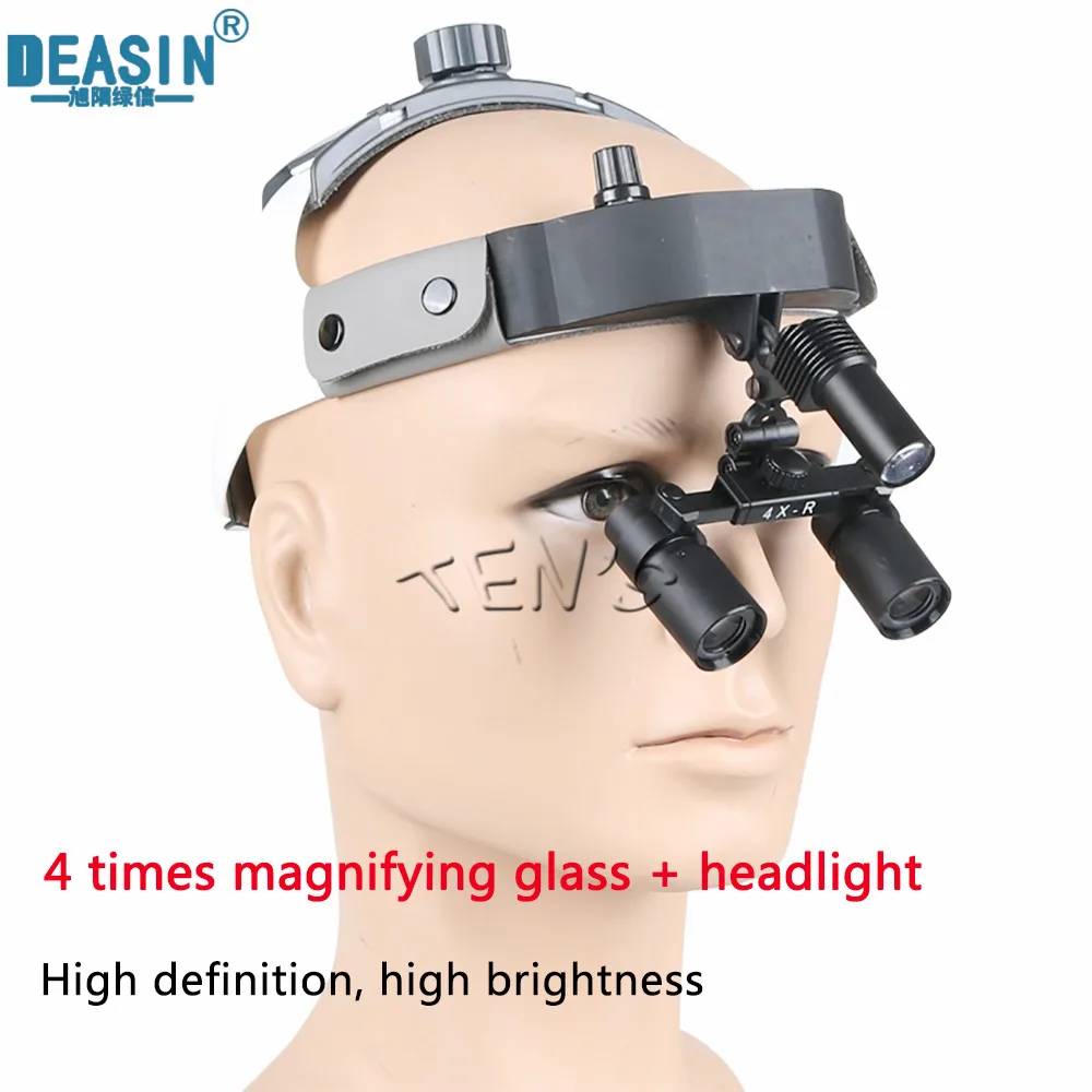 

Dental 4x Magnify Led Light Surgical Magnifier Dental Leather Headband Surgeon Operation Headlight Equipement Tools