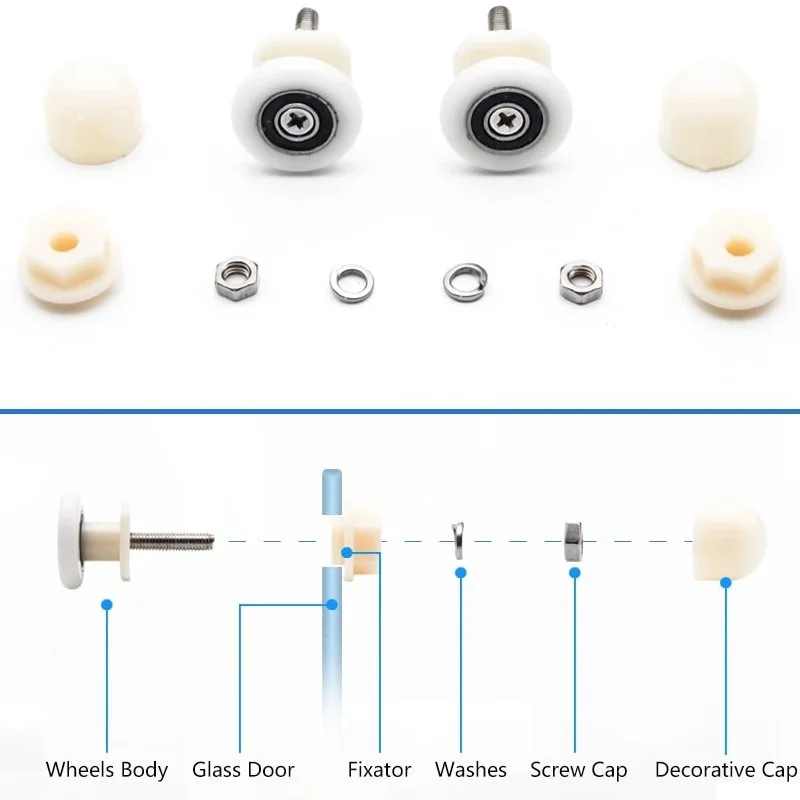 27 мм (8шт.) Комплект роликов для душевых дверей кабин | Обустройство дома