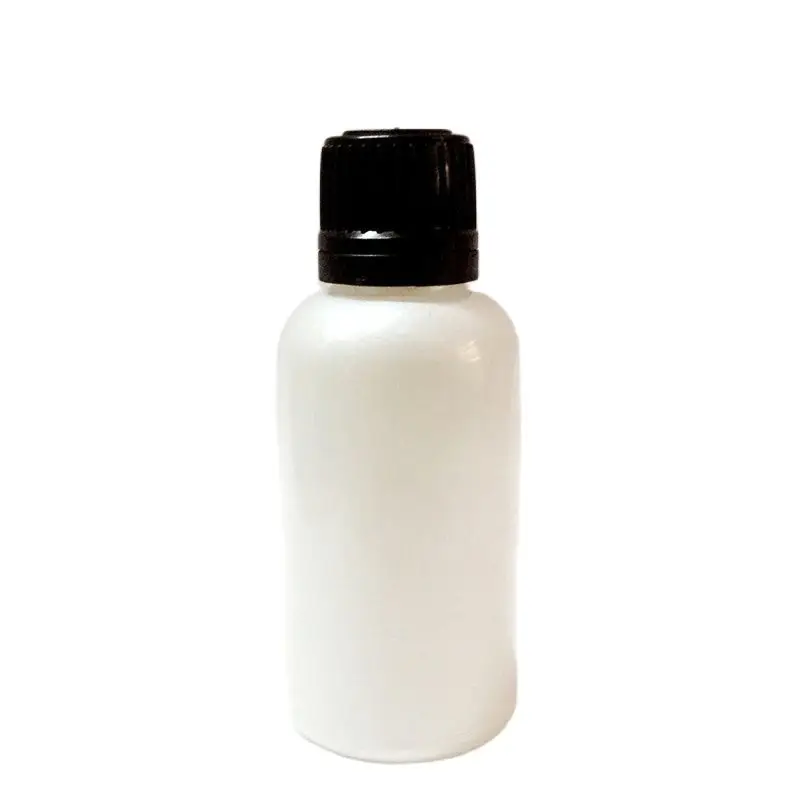 

30ml white glass bottle with normal tamperproof plastic cap for essential oil containing essential oil bottle, glass bottle