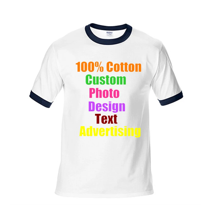 Text Photo Logo Customized T Shirt Homme advertising Printed Mens shirt Color Block T-shirts O Neck Tops Summer 2018 | Мужская одежда