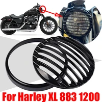 for harley sportster xl 883 iron 1200 2004 2018 custom xl1200c motorcycle accessories 5 34 cnc led headlight grill cover