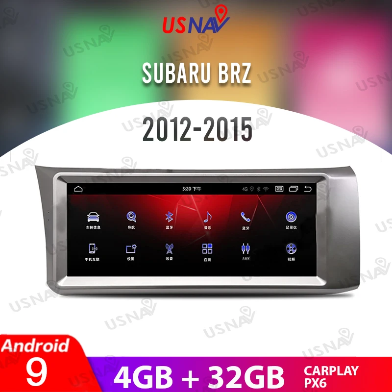 

Автомобильный мультимедийный плеер USNAV, Android 9, 12,1 дюйма, для SUBARU BRZ 2012-2015, GPS-навигация, автомобильное аудио, радио, видео, Carplay, DSP IPS, BT, 4 Гб + 32 ГБ