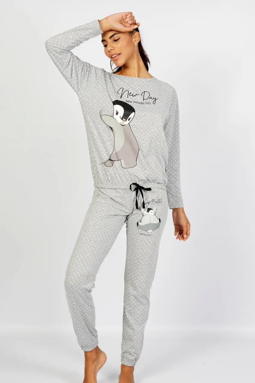 

Low Shoulder Long Sleeve Pajamas set