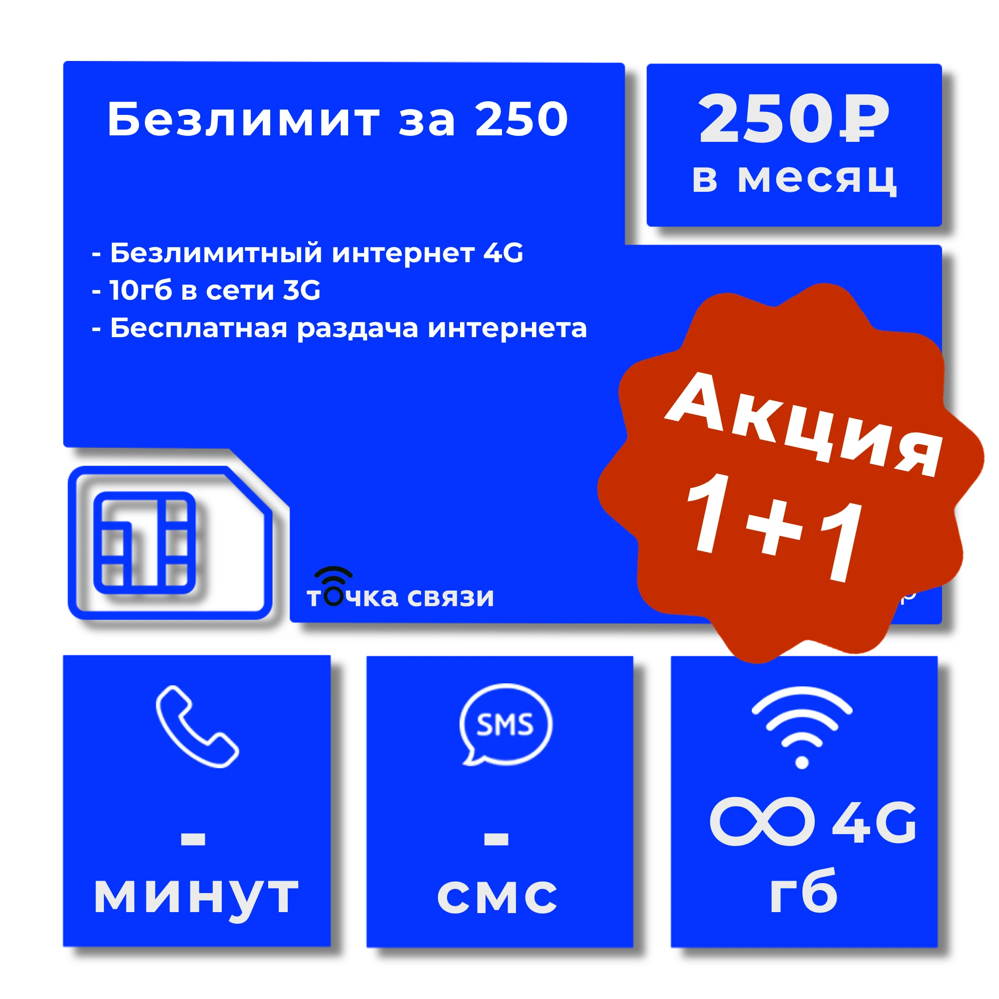 Sim карта Билайн безлимитный мобильный интернет 4g за 250р/месяца |